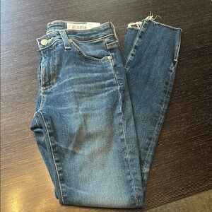 Ag Adriano Goldschmied Blue Cropped Ankle Jeans